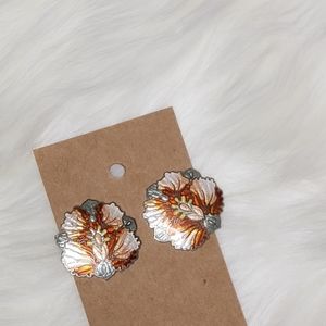 Cloisonne Floral Earrings